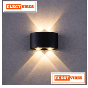 ELECTVIBES LED Outdoor Wall Light | Warm White (WW) 2 -Way Wall Lamp | 4W Aluminium Body, Rainproof & Shockproof, Decorative Step/Pathway/Light Fixture (Pack of 1)