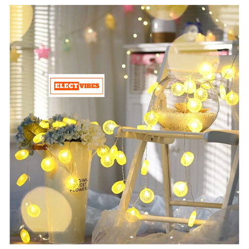 ELECTVIBES Lemon Shape Fairy String Lights – 16 LED, 3 Meter Lemon LED String Light Plastic , Plug-In, Decorative Lights for Bedroom, Indoor, Outdoor, Diwali, Christmas, Party, Wedding & Home Decoration (WARM WHITE, PACK OF 1) - Image 10