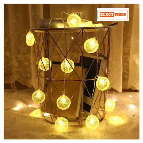 ELECTVIBES Lemon Shape Fairy String Lights – 16 LED, 3 Meter Lemon LED String Light Plastic , Plug-In, Decorative Lights for Bedroom, Indoor, Outdoor, Diwali, Christmas, Party, Wedding & Home Decoration (WARM WHITE, PACK OF 1) - Image 8