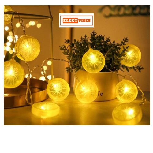 ELECTVIBES Lemon Shape Fairy String Lights – 16 LED, 3 Meter Lemon LED String Light Plastic , Plug-In, Decorative Lights for Bedroom, Indoor, Outdoor, Diwali, Christmas, Party, Wedding & Home Decoration (WARM WHITE, PACK OF 1) - Image 4