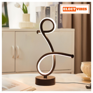 ELECTVIBES Loop Curve LED Table Lamp   Modern Acrylic Decorative Night Lamp  with Warm Ambient Glow–for Bedroom, Office, Festive & Home Décor (PACK OF 1)