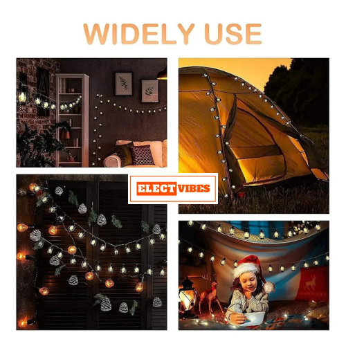 ELECTVIBES Lantern String Light 4 Meter, 16 Led String Lights– Decorative Waterproof Fairy Lights for Indoor/Outdoor, Garden, Diwali, Christmas, Wedding, Party & Festival Decoration (Pack of 1) - Image 4