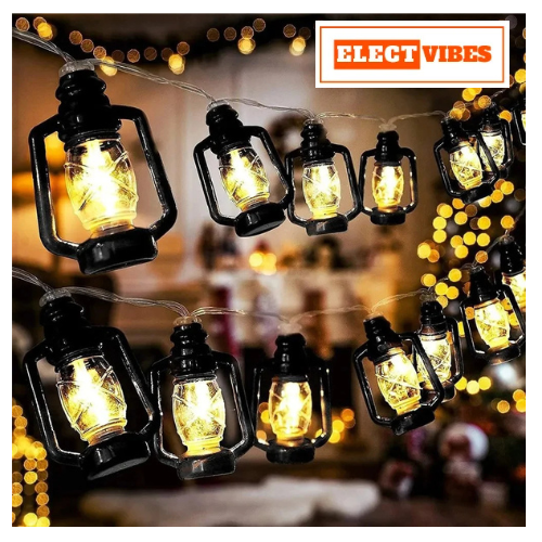 ELECTVIBES Lantern String Light 4 Meter, 16 Led String Lights– Decorative Waterproof Fairy Lights for Indoor/Outdoor, Garden, Diwali, Christmas, Wedding, Party & Festival Decoration (Pack of 1)