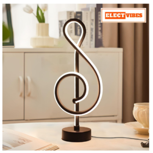 ELECTVIBES Modern LED Treble Clef Table Lamp – Elegant Musical Note Decorative Desk & Table Light for Home, Office, Bedroom & Living Room (PACK OF 1)