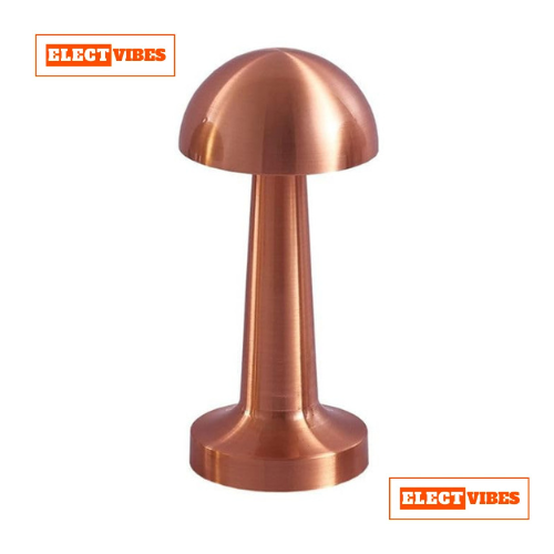 ELECTVIBES Mashroom Metal Lamp Modern Mushroom Table Lamp, LED Desk Light with Dome Shade, Gold Metal Finish (Gold) (PACK OF 1) - Image 10