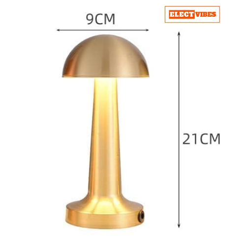 ELECTVIBES Mashroom Metal Lamp Modern Mushroom Table Lamp, LED Desk Light with Dome Shade, Gold Metal Finish (Gold) (PACK OF 1) - Image 9