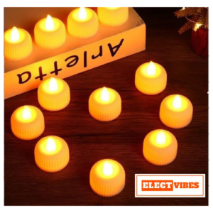 ELECTVIBES New Design T-Light Candle Candles Flameless & Smokeless Candles (SET OF 24) (PACKOF 1)