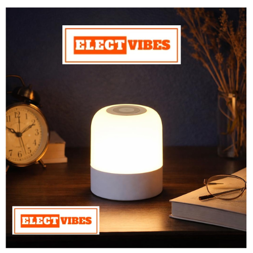 ELECTVIBES Oval Shaped LED Table Lamp – USB Rechargeable Touch Night Light with 3 Modes, Dimmable Brightness by Long Press on Power Button, for Bedroom, Living Room, Study & Office (White, Pack of 1) - Image 9