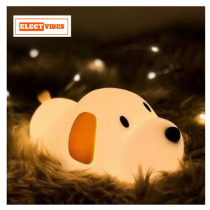 ELECTVIBES Silicone Puppy Night Light for Kids | Rechargeable LED Lamp with Touch Sensor | 7-Color Cute Bedside Lamp for Baby & Kids Room Decor, Multicolor (PACK OF 1)