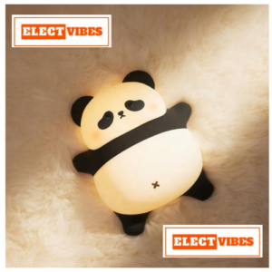 ELECTVIBES Lazy  Panda LAMP, 7-Color LED Lamp, Rechargeable Silicone Panda Night Light for Kids, Cute Room Décor & Gift for Toddlers, Teens & Valentine’s Day,(PACK OF 1)