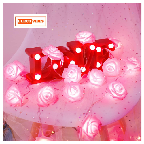 ELECTVIBES Rose Flower String lights White Ac Plug-In Powered 14 LED,3 Meter Rose Flower LED String Fairy Light – 14 LED 3-Meter Night Light for Home Decor, Bedroom & Indoor/Outdoor Use, Romantic Decor, Valentine Day Gift, Love Gift for Her, Couple Gift ( WHITE )(PACK OF 1) - Image 14