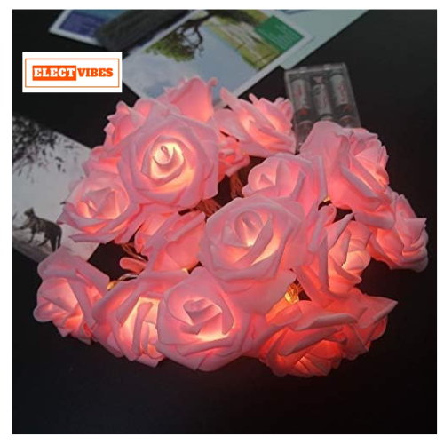 ELECTVIBES Rose Flower String lights White Ac Plug-In Powered 14 LED,3 Meter Rose Flower LED String Fairy Light – 14 LED 3-Meter Night Light for Home Decor, Bedroom & Indoor/Outdoor Use, Romantic Decor, Valentine Day Gift, Love Gift for Her, Couple Gift ( WHITE )(PACK OF 1) - Image 17