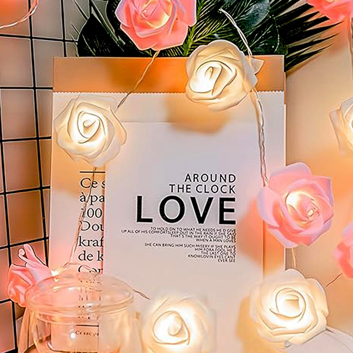 ELECTVIBES Rose Flower String lights White Ac Plug-In Powered 14 LED,3 Meter Rose Flower LED String Fairy Light – 14 LED 3-Meter Night Light for Home Decor, Bedroom & Indoor/Outdoor Use, Romantic Decor, Valentine Day Gift, Love Gift for Her, Couple Gift ( WHITE )(PACK OF 1) - Image 47