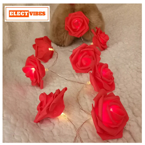 ELECTVIBES Rose Flower String lights White Ac Plug-In Powered 14 LED,3 Meter Rose Flower LED String Fairy Light – 14 LED 3-Meter Night Light for Home Decor, Bedroom & Indoor/Outdoor Use, Romantic Decor, Valentine Day Gift, Love Gift for Her, Couple Gift ( WHITE )(PACK OF 1) - Image 34