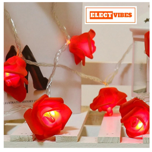 ELECTVIBES Rose Flower String lights White Ac Plug-In Powered 14 LED,3 Meter Rose Flower LED String Fairy Light – 14 LED 3-Meter Night Light for Home Decor, Bedroom & Indoor/Outdoor Use, Romantic Decor, Valentine Day Gift, Love Gift for Her, Couple Gift ( WHITE )(PACK OF 1) - Image 37