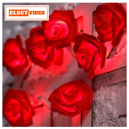 ELECTVIBES Rose Flower String lights White Ac Plug-In Powered 14 LED,3 Meter Rose Flower LED String Fairy Light – 14 LED 3-Meter Night Light for Home Decor, Bedroom & Indoor/Outdoor Use, Romantic Decor, Valentine Day Gift, Love Gift for Her, Couple Gift ( WHITE )(PACK OF 1) - Image 36