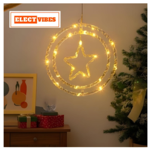 ELECTVIBES Ring Star Neon Sign Light | Warm White LED Neon Sign for Home, Bedroom & Party Wall Decor | Waterproof IP65 Neon Light for Diwali, Festivals, Indoor & Outdoor Decoration (PACK OF 1)