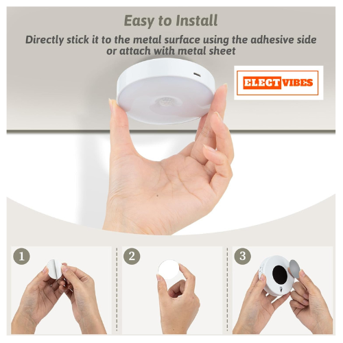 ELECTVIBES Motion Sensor Light for Home with USB Charging Self Adhesive Led Nightlight Rechargeable Body Sensor Wall Light for Bedroom, Stairs (Cool White,) – Plastic (PAKC OF 1)) - Image 14