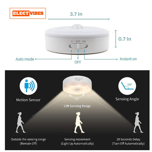 ELECTVIBES Motion Sensor Light for Home with USB Charging Self Adhesive Led Nightlight Rechargeable Body Sensor Wall Light for Bedroom, Stairs (Cool White,) – Plastic (PAKC OF 1)) - Image 17