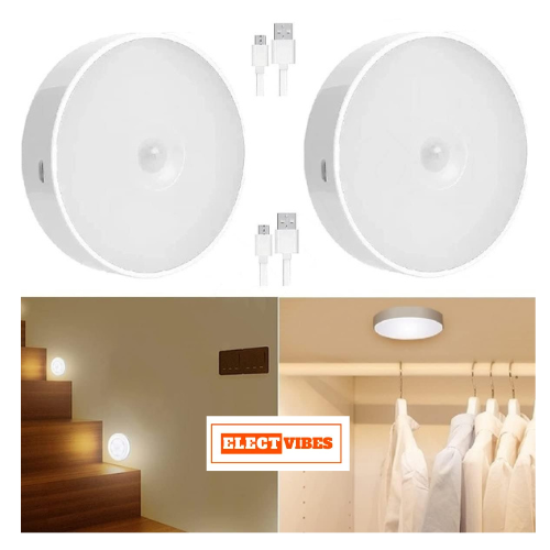 ELECTVIBES Motion Sensor Light for Home with USB Charging Self Adhesive Led Nightlight Rechargeable Body Sensor Wall Light for Bedroom, Stairs (Cool White,) – Plastic (PAKC OF 1)) - Image 26