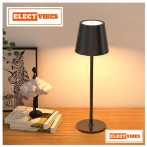 ELECTVIBES  ShadeLine LED Night Table Lamp with Three Modes – Stylish Acrylic Decorative Bedside Light with Warm Ambient Glow for Cordless Table Lamps  3 Adjustable Height,Smooth Dimming, Portable LED Waterproof Table Lamp (PACK OF1)