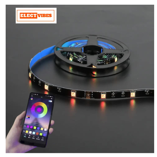 ELECTVIBES Plastic 2M Smart Bluetooth 5050 RGB LED Strip Light Kit, Flexible Multi-Color Lighting with USB Controller for TV Backlight, Bedroom, Home Decor (40-49 inch TVs, USB), 200 CM (PACK OF 1) - Image 13