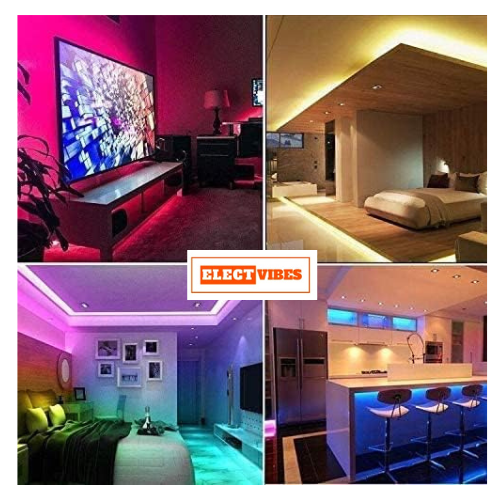 ELECTVIBES Plastic 2M Smart Bluetooth 5050 RGB LED Strip Light Kit, Flexible Multi-Color Lighting with USB Controller for TV Backlight, Bedroom, Home Decor (40-49 inch TVs, USB), 200 CM (PACK OF 1) - Image 11