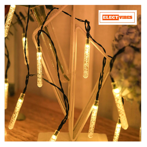ELECTVIBES Stick Drop LED String Light 14 LED, 3 Meter With Heavy Plug-In – Decorative Waterproof Fairy Lights for Indoor/Outdoor, Garden, Diwali, Christmas, Wedding, Party & Festival Decoration( Pack of 1)WARM WHITE - Image 5