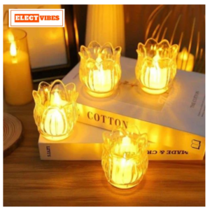 ELECTVIBES T-light Candles Tulip Design for Diwali, Christmas & Home Decor, Gifting Item