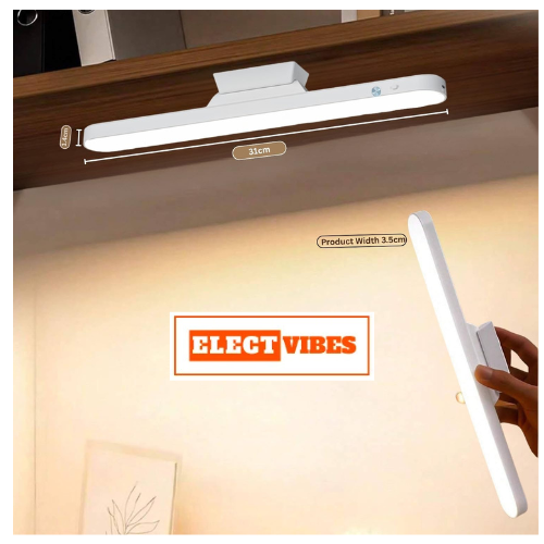 ELECTVIBES USB Rechargeable Magnetic Cabinet Light | LED Under Cabinet Lamp with 3-Color Dimmable Modes, Adjustable Brightness, 1200mAh Battery & 1 Magnetic Holders (PACK OF 1) - Image 9