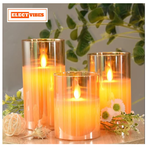 ELECTVIBES Wax Flicking T-Light Candle, Acrylic Glass Battery Operated Flameless Led Candles Valentine's Gift For Home Décor Romantic Ambiance Aesthetic Dinning Table Decor, Transparent (Set of 3)(Pack of 1) - Image 11