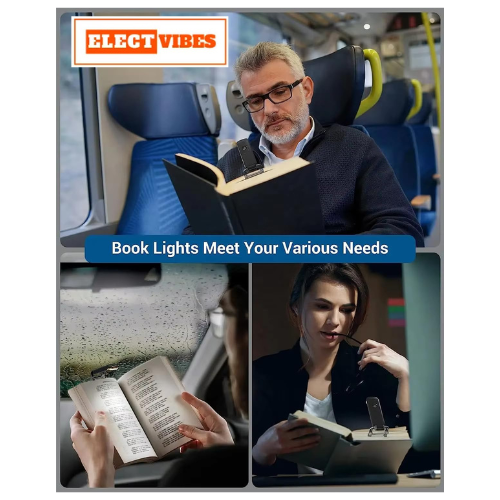 ELECTVIBES Book Lamp for Students, USB Rechargeable LED Study Light, 3 Brightness & Color Modes, Clip-On, Portable & Eye-Friendly (White)(PACK OF 1) - Image 19